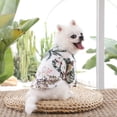 thumbnail image 4 of Xmarks Pet Summer T-Shirts Hawaii Style Floral Dog Shirt Hawaiian Printed Pet T-Shirts Breathable Cool Clothes Puppy Shirt Sweatshirt for Small Puppy XS-2XL, 4 of 7