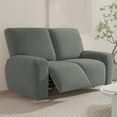 thumbnail image 5 of Fashnice Stretch Slipcover Recliner Armchair Cover Plain Couch Cover Elastic Furniture Protector Gray 3 Seat, 5 of 8