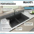 thumbnail image 4 of Ruvati 33 x 22 inch epiGranite Drop-in TopMount Double Bowl Kitchen Sink, 4 of 17