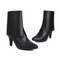 thumbnail image 3 of NECHOLOGY Botas Mujer Adulto Femenino Zapatos Botines para mujer Moda mujer tobillo bajo ribete punta redonda tobillo botas de cuero zapatos casuales y de mujer ocio (Black, 8.5), 3 of 7