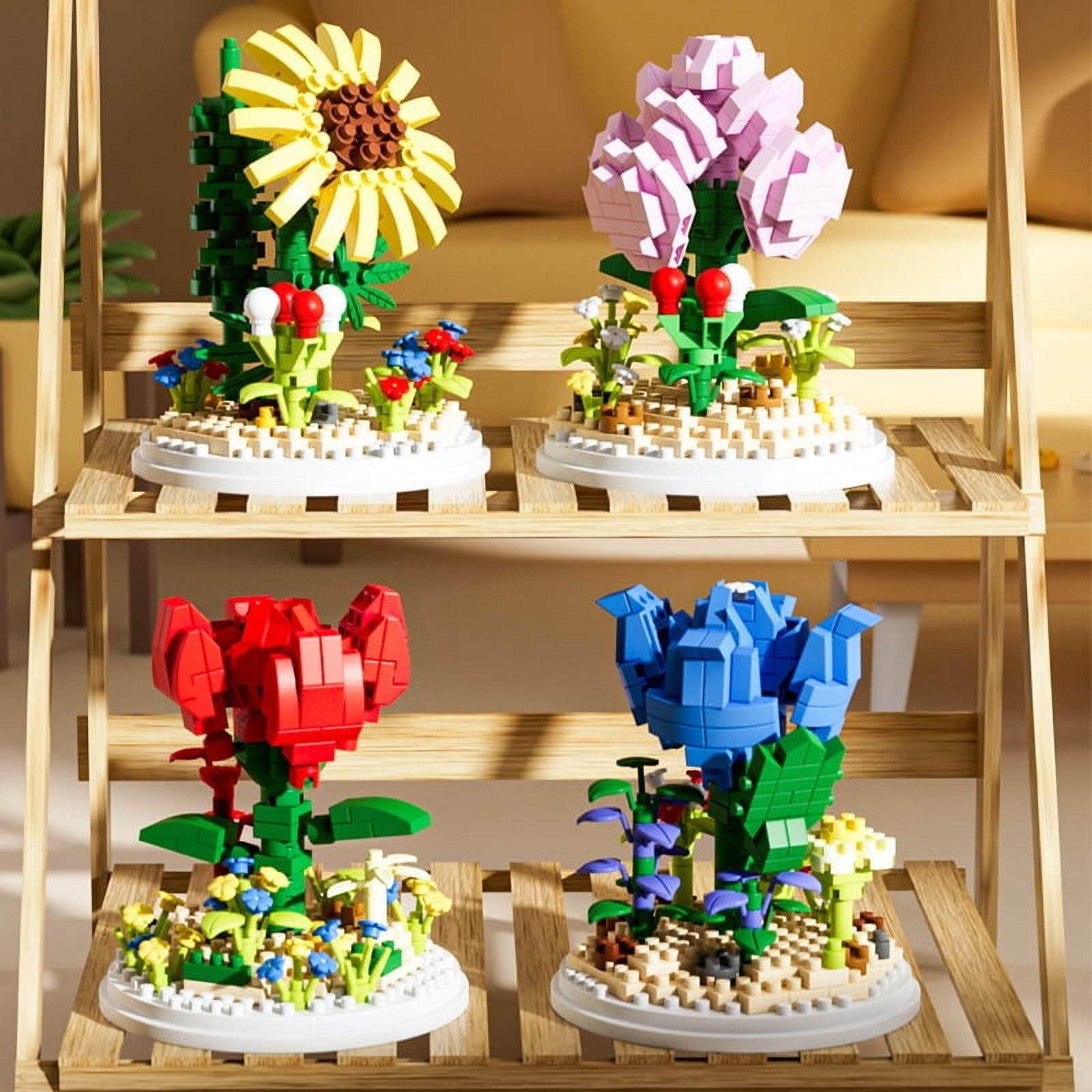 Jeu De Construction De Bouquet De Fleurs - Assemblage Décoration Pour Adultes Et Enfants