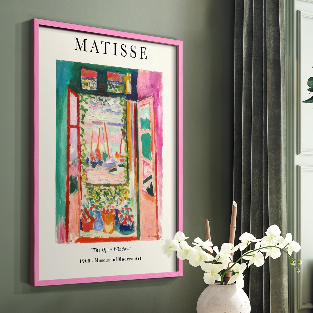 Matisse CLXXX Framed Print in Pink Solid Wood 8 x 10 Framed Print