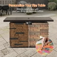 thumbnail image 4 of 43 in. Propane Fire Pit Table Outdoor Stone Firepit Table Rectangular 50000 BTU Propane Fire Tables for Patio, Brown, 4 of 10