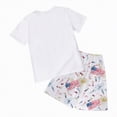 thumbnail image 4 of HCNTES Infant Newborn Girls Boys Independence Day Clothes Summer Outfits Baby Pullover Short Sleeve Shirt and Comfortable Pants Set Kids Loungewear Outfits Set(L04-White,4-5 Years), 4 of 7