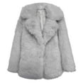 thumbnail image 4 of Long Shearling Trench Coat Women Winter Warm Lapel Collar Outerwear For Fall And Cold Weather Days, 4 of 4