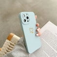 thumbnail image 1 of Candy Color Silicone Phone Case For iPhone 15 14 13 Pro Max Plus Cute Love Heart Frame Soft Cover, 1 of 5