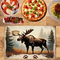 thumbnail image 2 of Amarainy Moose Forest Scene Nature Wildlife Animal Print Table Mats Set Of 4 For Home Kitchen Table Decor 12x18 inch, 2 of 5