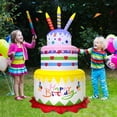 thumbnail image 4 of DomKom [New] 6FT Inflatables Birthday Cake Outdoor Decorations with Candles,Build-in LED Magic Lights, for Happy Birthday Party Outdoor,Indoor,Garden Yard Lawn Decor, 4 of 6