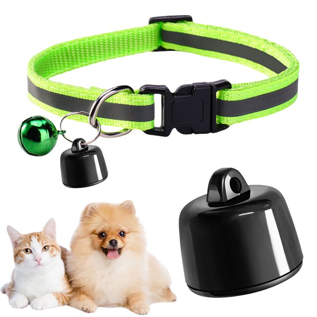 Rastreador Con Collar Ajustable Gatos para () Verde