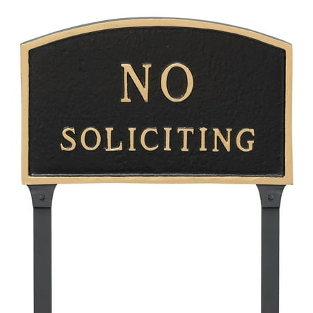 Montague Metal Products No Soliciting Arched Lawn Plaque