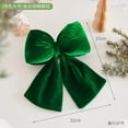 thumbnail image 3 of Large Green Velvet Christmas Bow – 3D Hanging Ornament with Gold Trim for Tree, Wreaths, Gift Wrapping & Holiday Decoration, 3 of 5