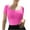 Hot Pink, variant on Women's Square Neck Short Sleeve Bodysuit Slim Fit Sexy Body Suit Basic Jumpsuit Shirts Solid Color Pit Striped Womens Rompers
