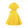 thumbnail image 3 of adviicd Robes Formelles pour Femmes Soirée Robe Ligne A Froncée Col en V Manches Courtes Longueur Genou Grande Taille Invité de Mariage Jaune, TG, 3 of 3