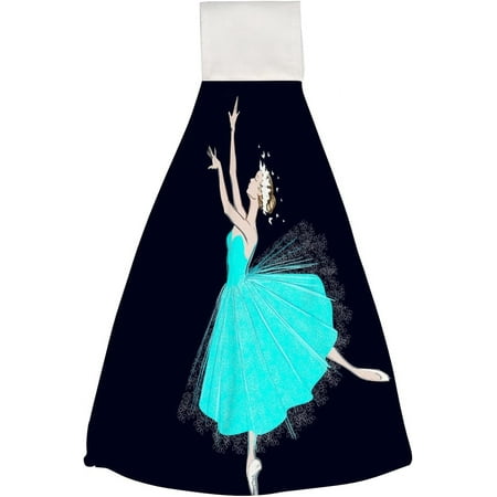 

1 Pcs Hanging Towels Dish Towels Ballerina Girls Absorbent Hand Towels with Hanging Loop Washcloth for Bathroom Kitchen