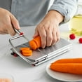 thumbnail image 4 of Fiudx Trituradora de Acero Inoxidable, Cortadora de Queso con Mango Ergonómico, Rebanadora de Verduras Antideslizante, Herramienta Eficiente para Preparar Alimentos, para Cocinar, Hornear y Preparar, 4 of 6