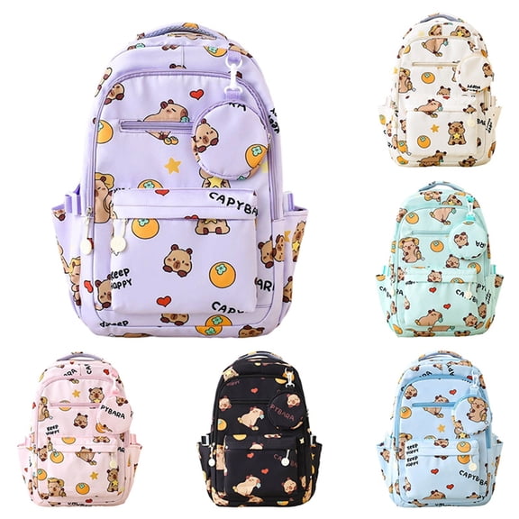ibiyuan School Backpacks Nylon Cartoon Print Large Capacity Double Shoulder School Bag for Ages 5th 6th 8th 10th, Middle Elementary, High School, Outings