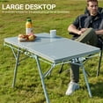 thumbnail image 3 of PORTAL Folding Camping Table for 4-6 Person, Large Aluminum Portable Table with Adjustable Height and Carry Handle for Picnic, BBQ, Camping, Silver, 3 of 9