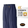 thumbnail image 4 of Pioneer Hi Vis Safety Traffic Work Pants for Men - Breathable Mesh Panels - Boot Access - Pockets - Class 3 - Navy Blue, 4 of 9