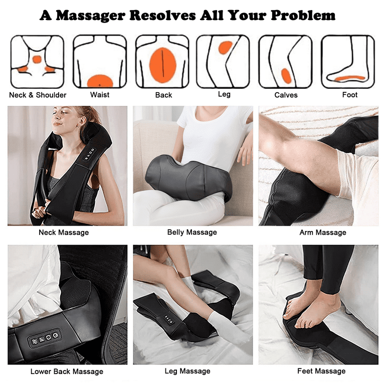 Costway Shiatsu Back and Neck Massager Kneading Shoulder Massage - Bed Bath  & Beyond - 21248869