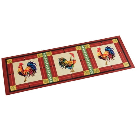Charming French Country Rooster Accent Rug with Skid-Resistant