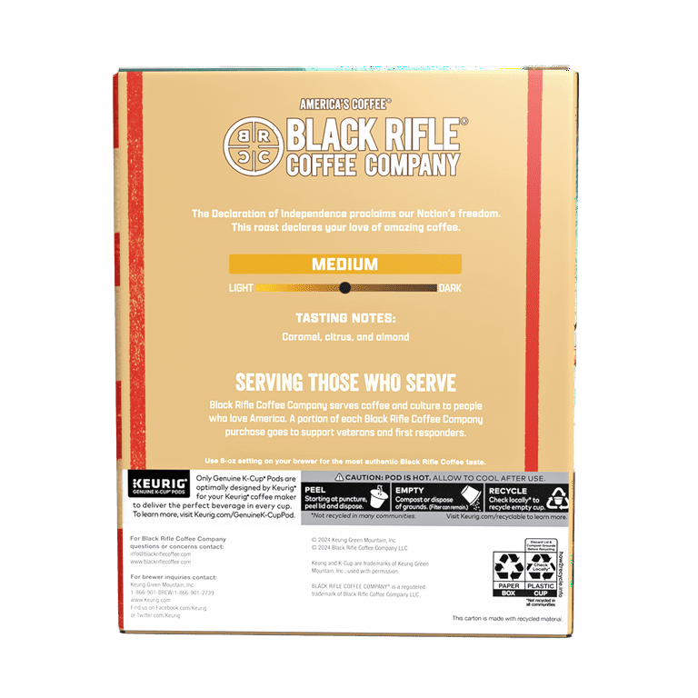 4 pack) Black Rifle Coffee Company Spirit of '76 Keurig K-Cup Pods