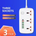 thumbnail image 1 of Cable de alimentación Cable de extensión 3 tomas 6 x USB Multi Hole Plugs Row Plugs with Smart Terminal Blocks Electrical Sockets, 1 of 4
