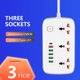thumbnail image 1 of Cable de alimentación Cable de extensión 3 tomas 6 x USB Multi Hole Plugs Row Plugs with Smart Terminal Blocks Electrical Sockets, 1 of 4