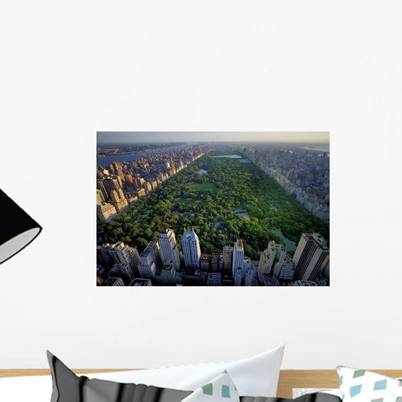 Central Park Aerial Manhattan Wall Mural by Wallmonkeys Peel and Stick Graphic (18 in W x 12 in H) WM30074