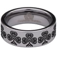 thumbnail image 2 of Shamrock Cross Tungsten Carbide Ring, 2 of 9