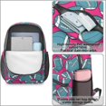 thumbnail image 4 of Football Icon Red Pattern 17" Waterproof Oxford School Backpacks for Teens, S-Shape Padded Straps, for School, Travel, Hiking, Camping, 4 of 5
