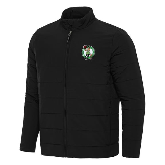 Men's Antigua Black Boston Celtics Swelter Full-Zip Puffer Jacket