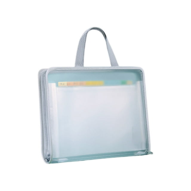 Clear Plastic File Organizer with Reinforced Handles, Large-Capacity Storage for Papers and Test Sheets
