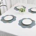 thumbnail image 7 of REGALWOVEN Placemat Set of 6 Faux Leather Placemats for Kitchen Dining Table Decor, Washable Table Placemats Wipeable Table Mat Blue 15*15in, 7 of 7
