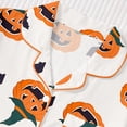 thumbnail image 4 of Elegyee Girl's Halloween Pajamas Pumpkin Short Sleeve Button Down Shirt Shorts Sleepwear, White, Size 11-12, 4 of 8
