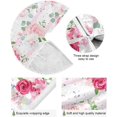 BESTKITTY Pink Rose Flower Christmas Tree Skirt Double Layers Large