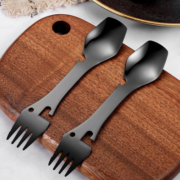 FUTUREORYY Metal Bottle Opener Kitchen Use 2Pcs Stainless Steel Black 7.1x1.6x0.2In