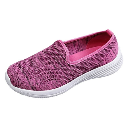 

MIASHUI Women s Flats Shoes Mesh Shoes Shoes Soft Bottom Breathable Mom Shoes Casual Shoes Pink 7.5