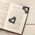 thumbnail image 4 of Mouliraty Personalized Leather Heart Bookmark with Initial, Corner Leather Personalized Hand Reading Bookmark with Velvet Bag Bookworm Booklover Gift, Black, 4 of 5