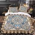 thumbnail image 3 of LAICAIW Boho Chic Floral Quilt Cover, 3-Piece, Colorful Striped, Twin, 3 of 7