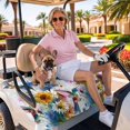 thumbnail image 3 of Golf Cart Seat Covers for 2 Seater,Hummingbird Microfiber Cart Seat Towel Blanket,Spring Farmhouse Oil Painting Sunflowers Absorbent Breathable Non Slip Bench Seats Protector for Golf Course 51"x31", 3 of 9