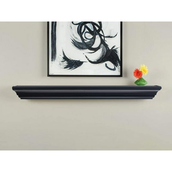 Mantels Direct Colton 60" Floating Wood Fireplace Mantel Shelf - Black