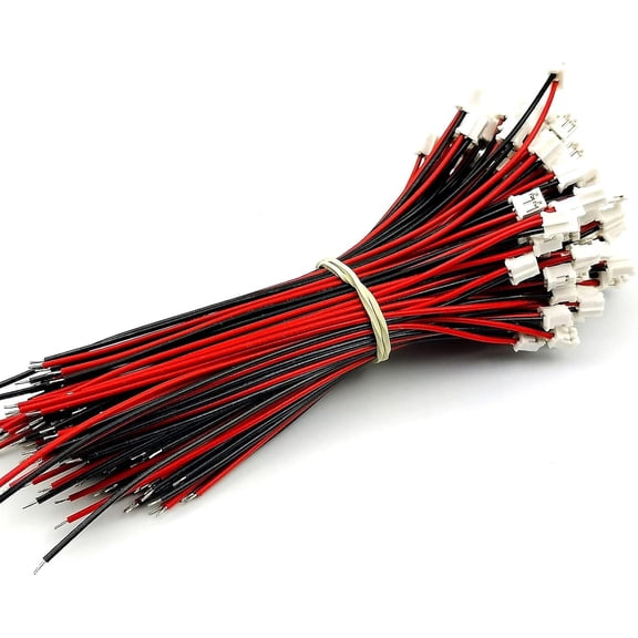 ASIASN-100Sets Mini Micro JST 2.0 PH 2-Pin Connector Plug with Wires Cables 120MM