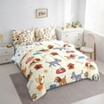 thumbnail image 3 of Manfei Lovelt Pet Animal 7pcs Bedding Comforter Set,Cute Puppy Dogs Queen Bedding Sets,Beige Brown Queen Sheet Sets For Kids,Microfiber Bedroom Decor Reversible, 3 of 8
