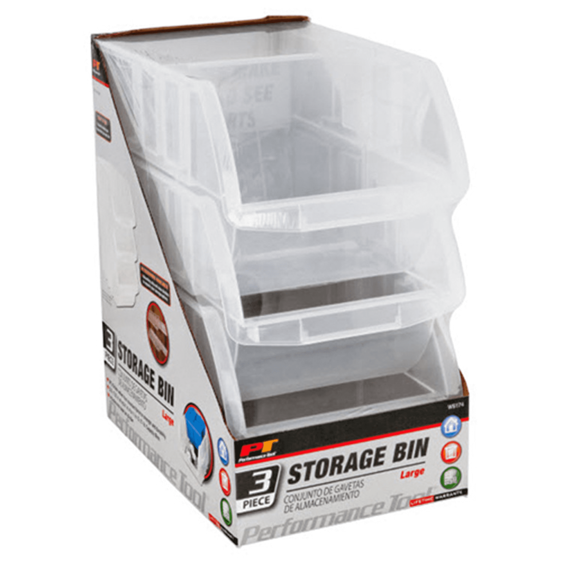 3PC CLEAR BINS LARGE