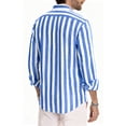 thumbnail image 4 of Mens Shirts Long Sleeve Vertical Stripe Button Down Shirt Lapel Casual Top Versatile Cozy Comfortable For Fall, 4 of 4
