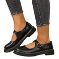 thumbnail image 4 of Women's Mary Jane Flat Shoes Comfort Platform Buckle Ankle Strap Flats Breathable Slip On Lightweight Office Work Shoes, 4 of 8