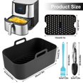 thumbnail image 4 of 2Pcs Friteuse à Air Chaud Pot en Silicone avec Poignée Réutilisable Panier Résistant à la Chaleur Anti-Adhésive Pan 2 Mats Gants pour Four, 4 of 11