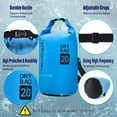 thumbnail image 3 of Waterproof Dry Bag,10L Dry Bag, Roll Top Waterproof Backpack with 500D PVC Material for Travel, Swimming, Boating, Rafting, Durable 500D PVC, 2 Straps, 3 of 5