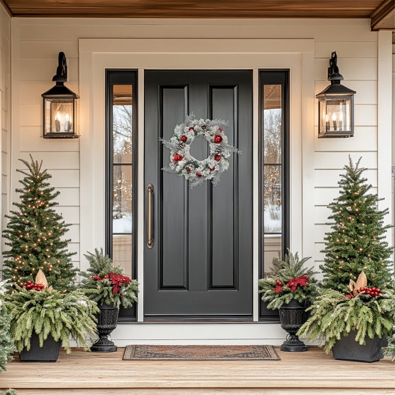 Northlight Heavily Flocked Pine with Ornaments Artificial Christmas Wreath - 24" - Unlit