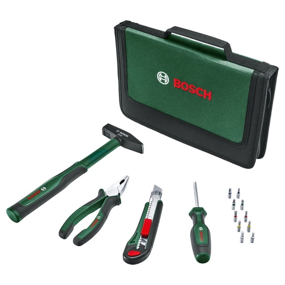 14-Piece Hand Tool Set Complete Set | For Diy & Home Repairs With Pliers, Screwdriver, Hammer, Utility Knife & 10 Bits | Ergonomic Design For Comfort & Control, Durable & High-Quality
